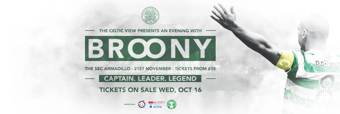 Tickets on sale tomorrow for an evening with Broony